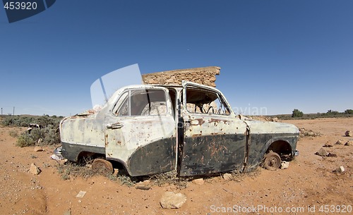 Image of old car in the desert