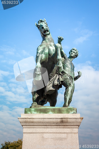 Image of horse with man statue in Vienna Austria