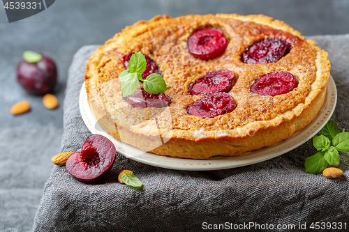 Image of Plum and almond frangipani pie.