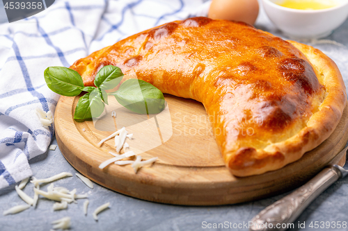 Image of Cheese pie (khachapuri). Caucasian cuisine.