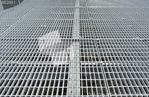 Image of metal grid walkway