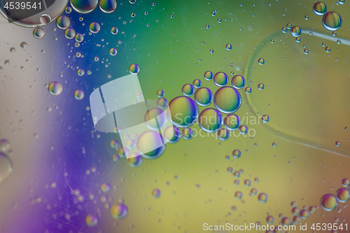Image of Rainbow defocused abstract background picture made with oil, water and soap