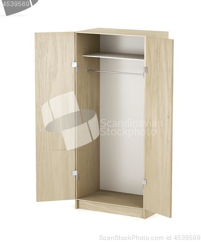 Image of Empty wardrobe on white background