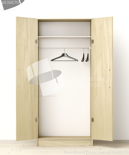 Image of Front view of empty wardrobe