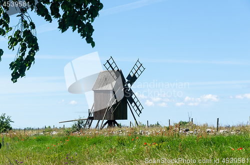 Image of Old windmill symbol for the island Oland, the island of sun and 