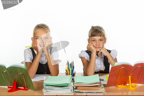 Image of Two girls do not want to study in class