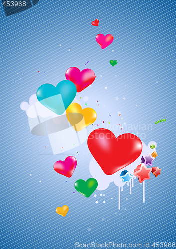 Image of Colorful hearts Background 