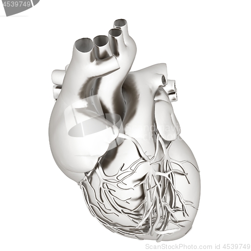 Image of Metall heart. 3d render