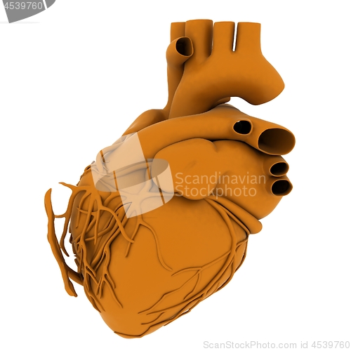 Image of Yellow human heart. 3d illustration