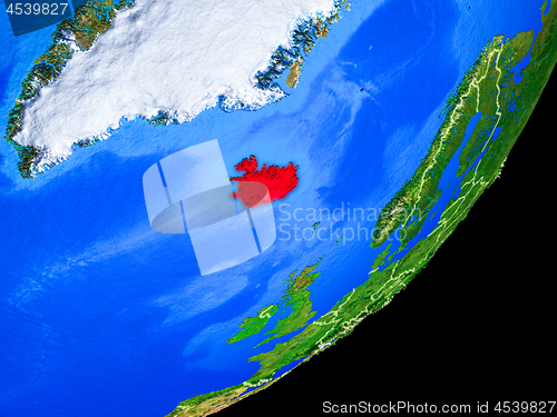 Image of Iceland on Earth from space