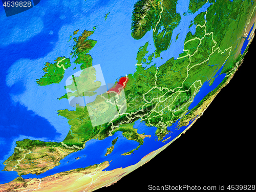 Image of Netherlands on Earth from space