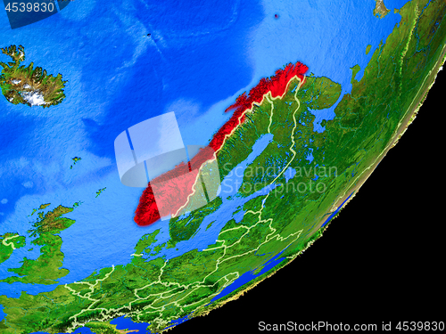 Image of Norway on Earth from space