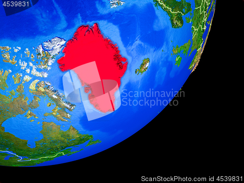 Image of Greenland on Earth from space