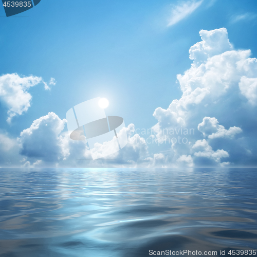 Image of white clouds over the sea