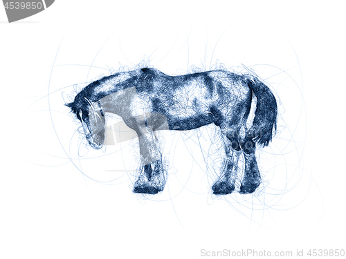 Image of Great Horse Ballpoint Pen Doodle Illustration