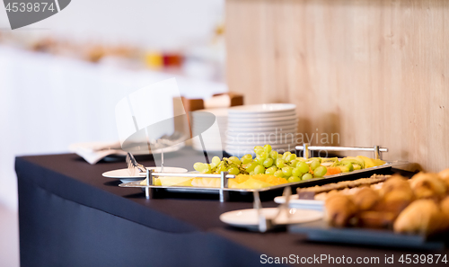 Image of Coffee break table on business seminar