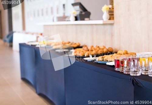 Image of Coffee break table on business seminar