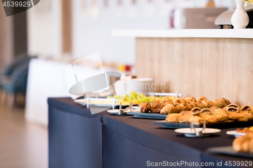 Image of Coffee break table on business seminar