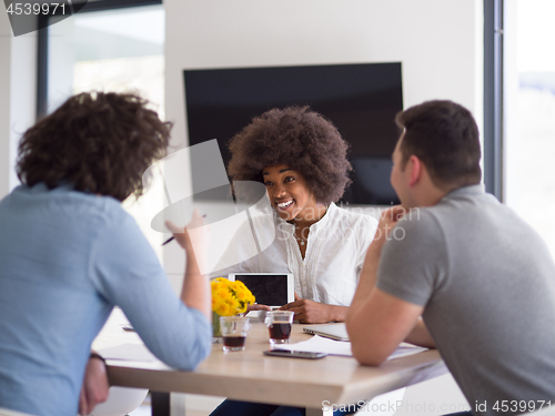 Image of Multiethnic startup Business Team At A Meeting at modern office 