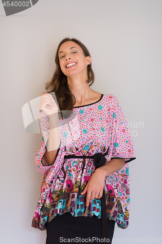 Image of young woman isolated on white background