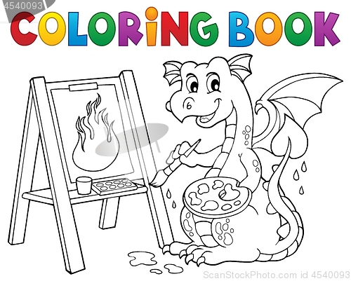 Image of Coloring book painting dragon theme 2