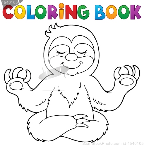 Image of Coloring book happy sloth theme 1