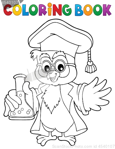 Image of Coloring book chemistry owl teacher 1