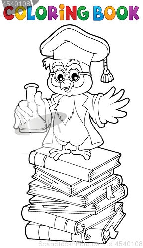 Image of Coloring book chemistry owl teacher 2