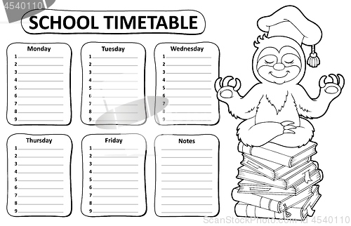 Image of Black and white school timetable topic 5