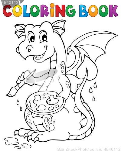 Image of Coloring book painting dragon theme 1