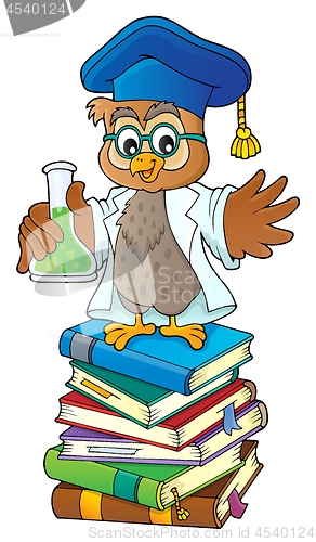 Image of Owl teacher with chemical flask theme 2