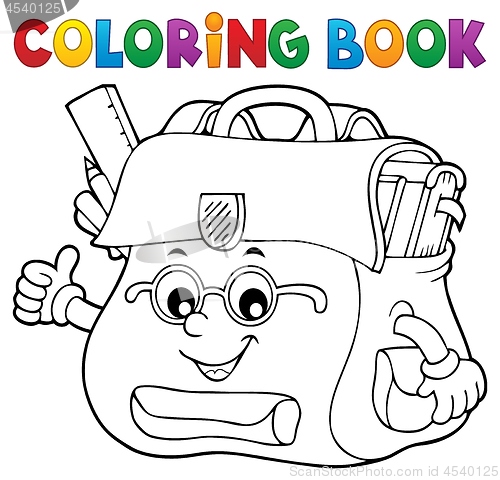 Image of Coloring book happy schoolbag topic 2