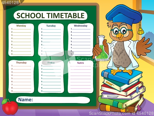 Image of Weekly school timetable template 7