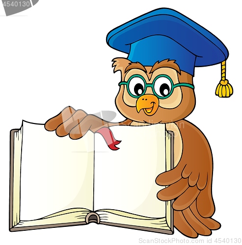 Image of Owl teacher with open book theme image 1