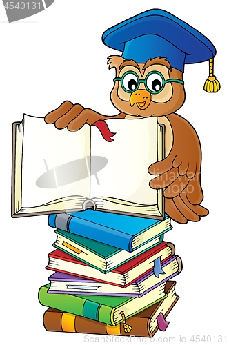 Image of Owl teacher with open book theme image 3