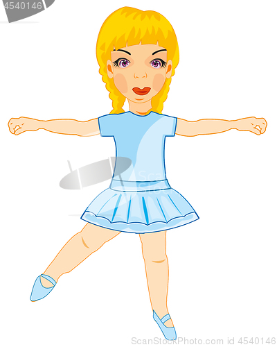 Image of Girl ballerina on white background is insulated