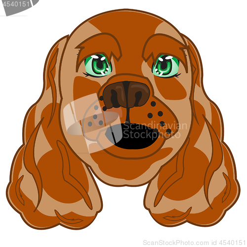 Image of Vector illustration of the mug of the dog spaniel