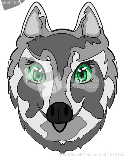 Image of Vector illustration of the mug of the dog husky