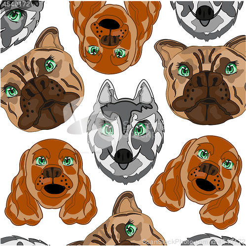 Image of Vector illustration of the decorative pattern of the mug of the dogs