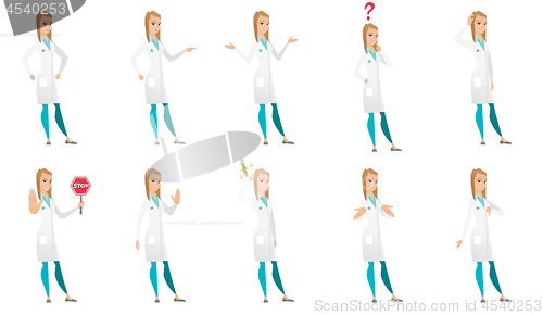 Image of Vector set of doctor characters.