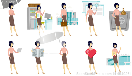 Image of Vector set of illustrations with business people.