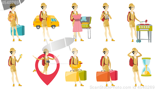 Image of Vector set with traveler characters.