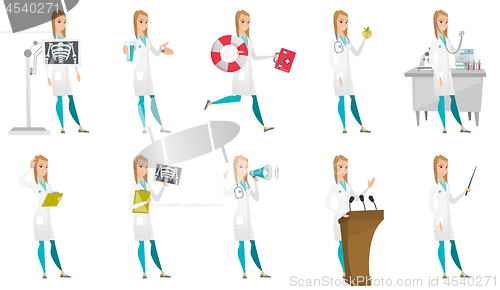 Image of Vector set of doctor characters.