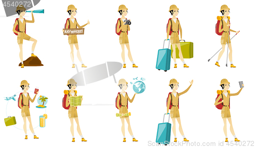 Image of Vector set with traveler characters.