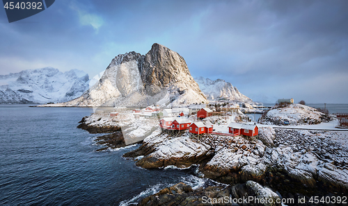 Image of Hamnoy fishing village on Lofoten Islands, Norway 