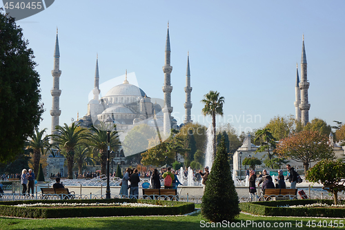 Image of beautiful view of the Blue Mosque