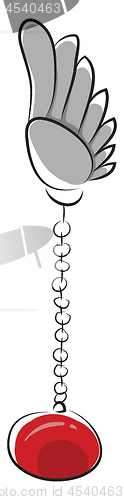 Image of A jewelry with red stone, vector color illustration.