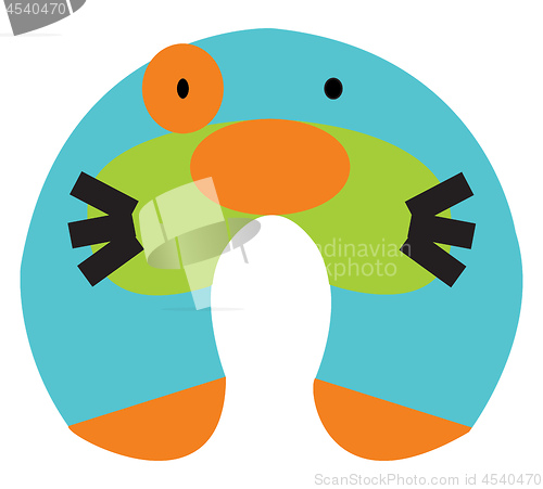 Image of Stuffed animal head shaped pillow for kids vector or color illus