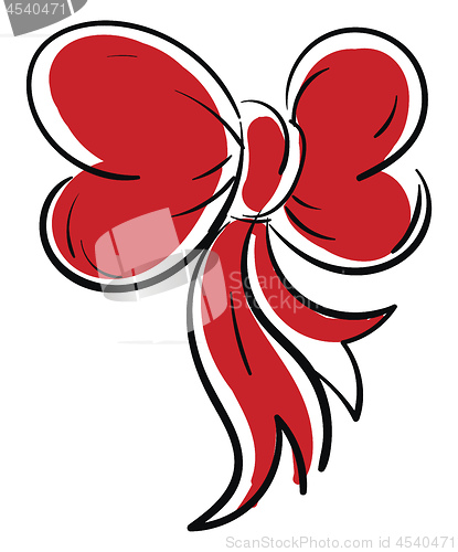 Image of Red bow vector illustration on white background