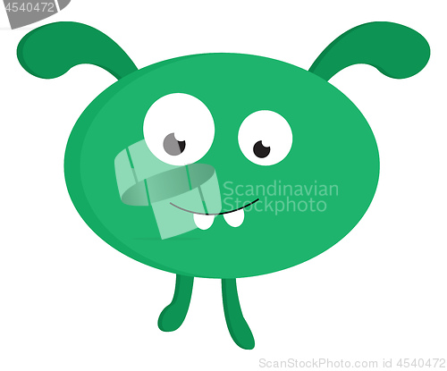 Image of Green rabbit monster vector illusttration on white background